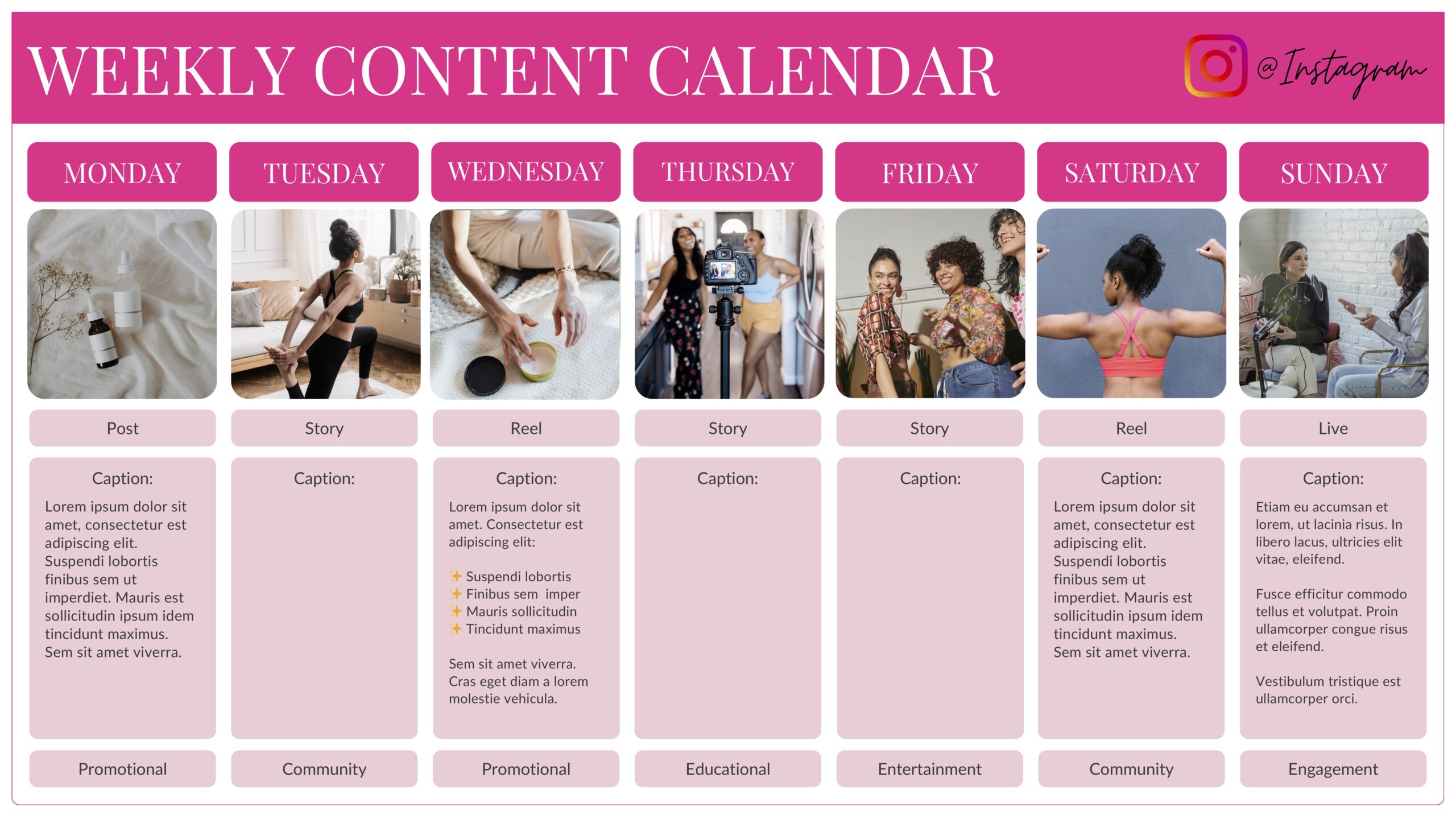 Social media calendar template